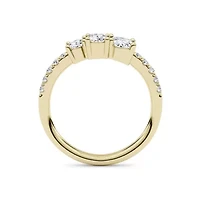 1.80 ct. tw. Lab Created Moissanite Oval Accented Three Stone Ring Sterling Silver 14K Vermeil