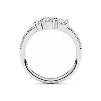 1.80 ct. tw. Lab Created Moissanite Oval Accented Three Stone Ring Sterling Silver