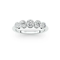 0.75 ct. tw. Lab Created Moissanite Round Cocktail Band Sterling Silver