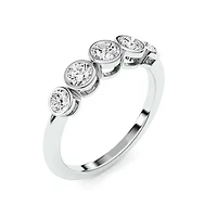 0.75 ct. tw. Lab Created Moissanite Round Cocktail Band Sterling Silver