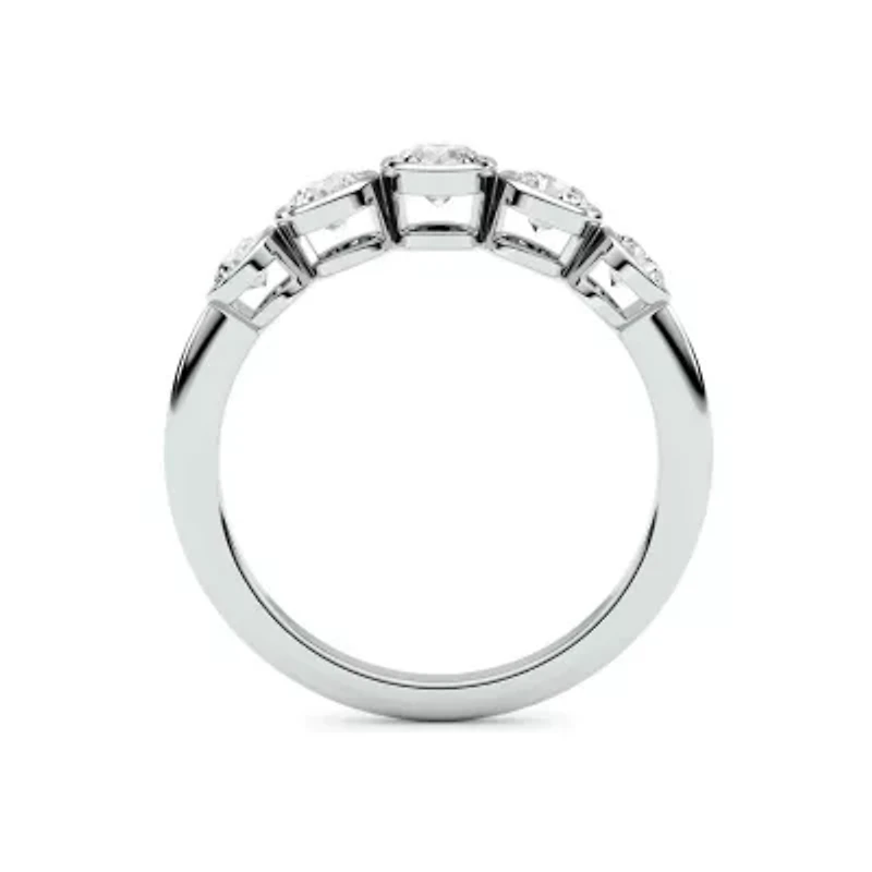 0.75 ct. tw. Lab Created Moissanite Round Cocktail Band Sterling Silver