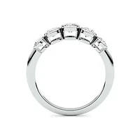 0.75 ct. tw. Lab Created Moissanite Round Cocktail Band Sterling Silver