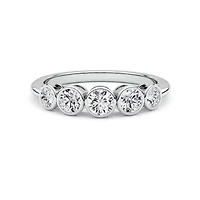 0.75 ct. tw. Lab Created Moissanite Round Cocktail Band Sterling Silver