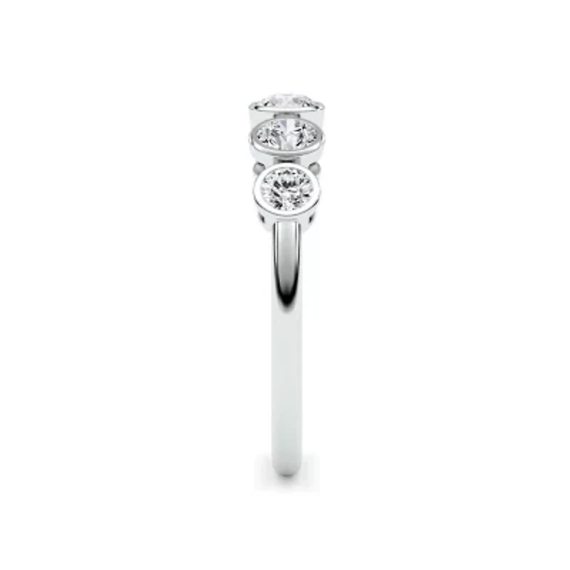 0.75 ct. tw. Lab Created Moissanite Round Cocktail Band Sterling Silver