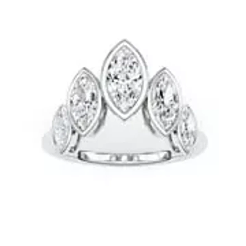 1.46 ct. tw. Lab Created Moissanite Marquise Cocktail Statement Ring Sterling Silver