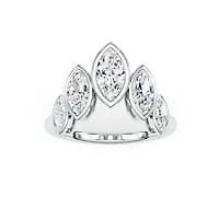 1.46 ct. tw. Lab Created Moissanite Marquise Cocktail Statement Ring Sterling Silver