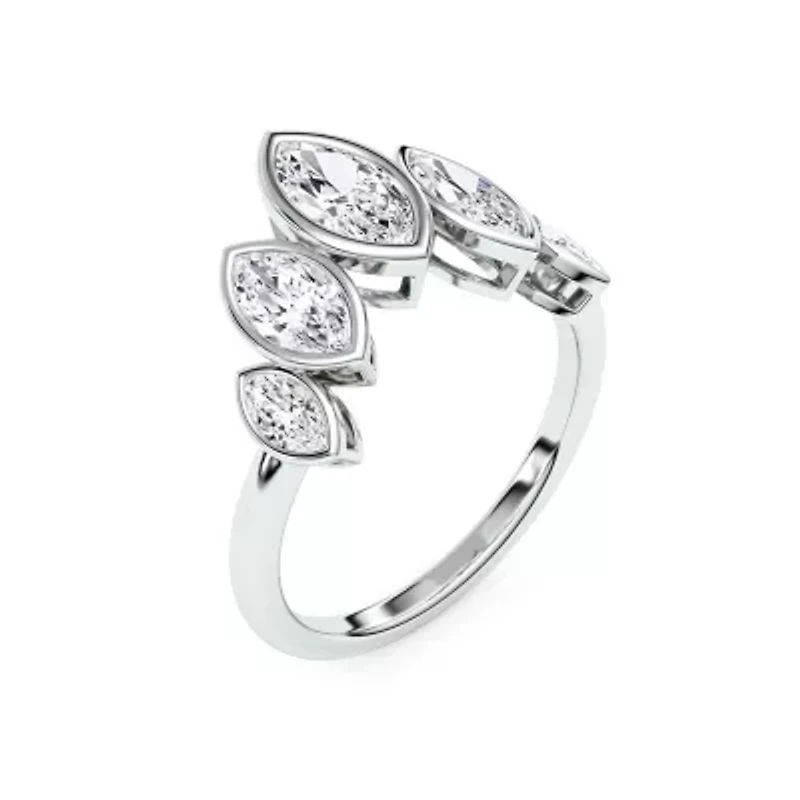 1.46 ct. tw. Lab Created Moissanite Marquise Cocktail Statement Ring Sterling Silver