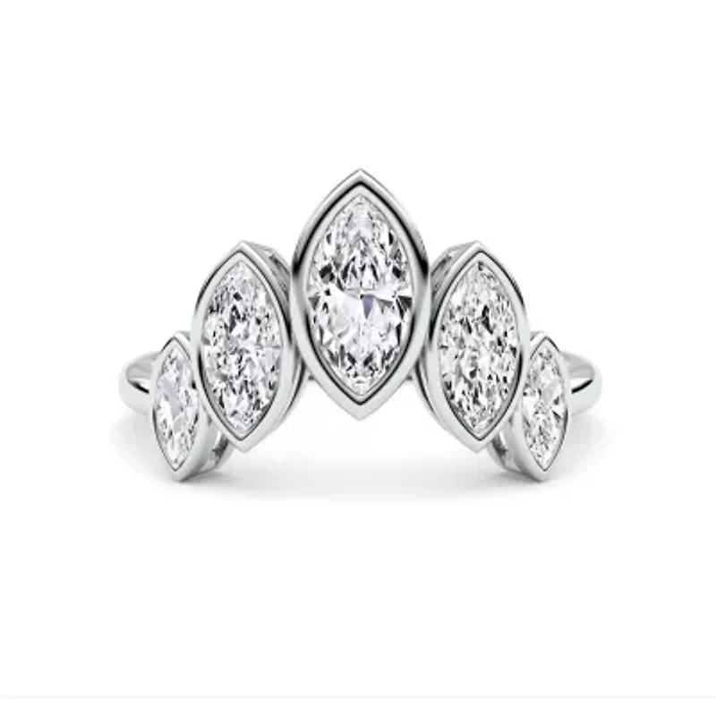 1.46 ct. tw. Lab Created Moissanite Marquise Cocktail Statement Ring Sterling Silver