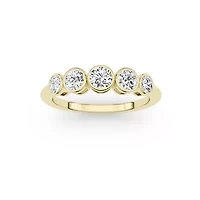 0.75 ct. tw. Lab Created Moissanite Round Cocktail Band Sterling Silver 14K Vermeil