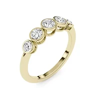 0.75 ct. tw. Lab Created Moissanite Round Cocktail Band Sterling Silver 14K Vermeil