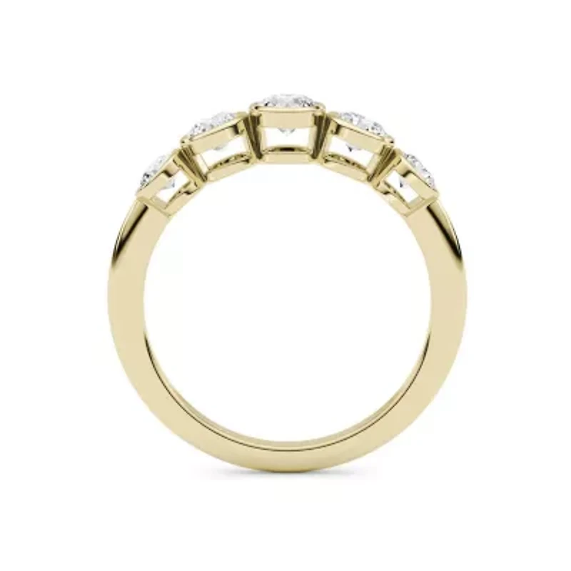 0.75 ct. tw. Lab Created Moissanite Round Cocktail Band Sterling Silver 14K Vermeil