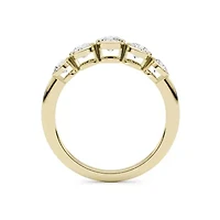 0.75 ct. tw. Lab Created Moissanite Round Cocktail Band Sterling Silver 14K Vermeil