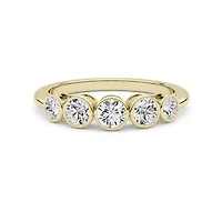 0.75 ct. tw. Lab Created Moissanite Round Cocktail Band Sterling Silver 14K Vermeil