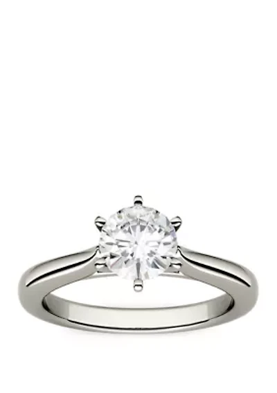 1 ct. t.w. Lab Created Moissanite Solitaire Ring 14K White Gold