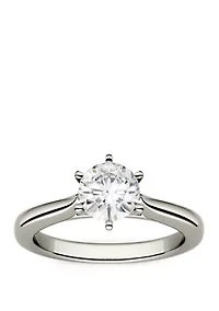 1 ct. t.w. Lab Created Moissanite Solitaire Ring 14K White Gold