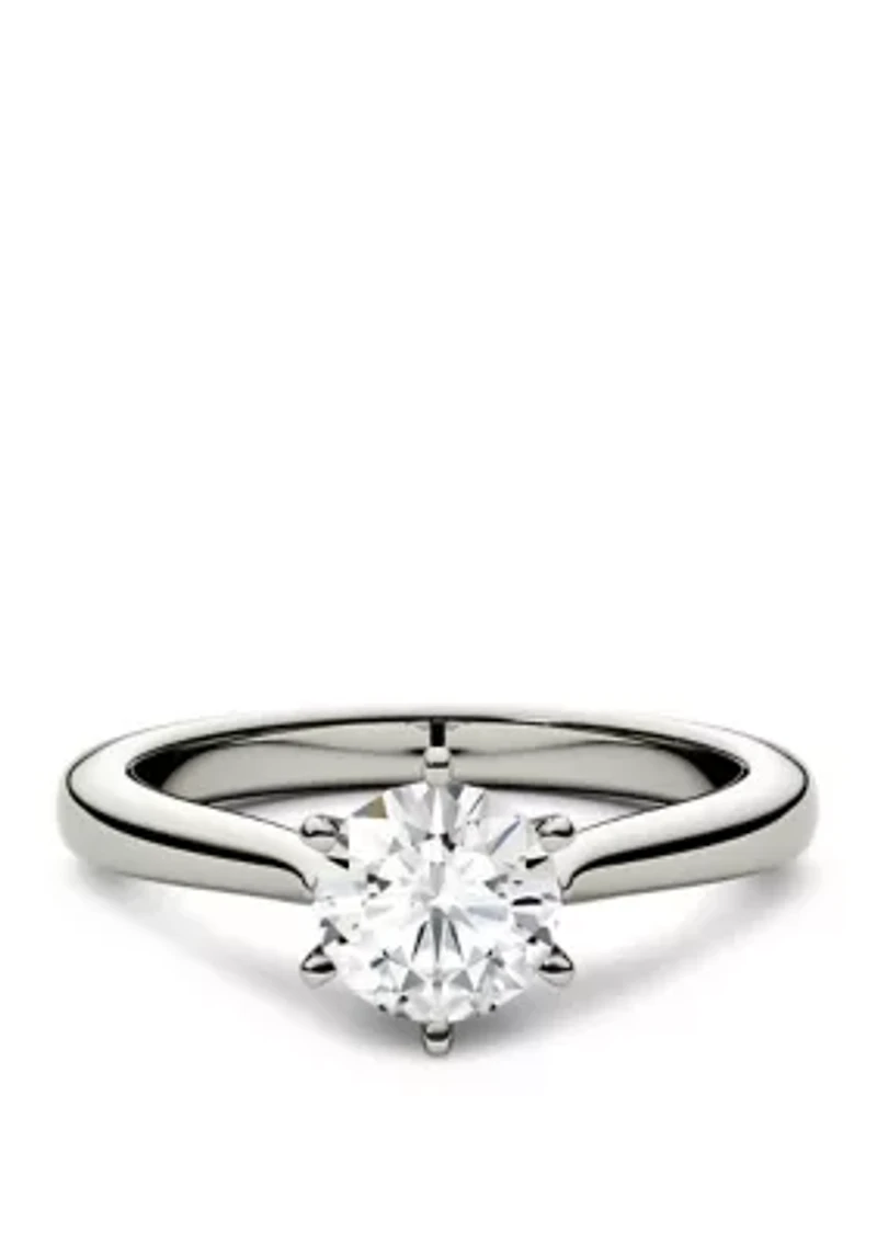 1 ct. t.w. Lab Created Moissanite Solitaire Ring 14K White Gold