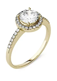 1.3 ct. t.w. Lab Created Moissanite Halo Ring 14K Yellow Gold