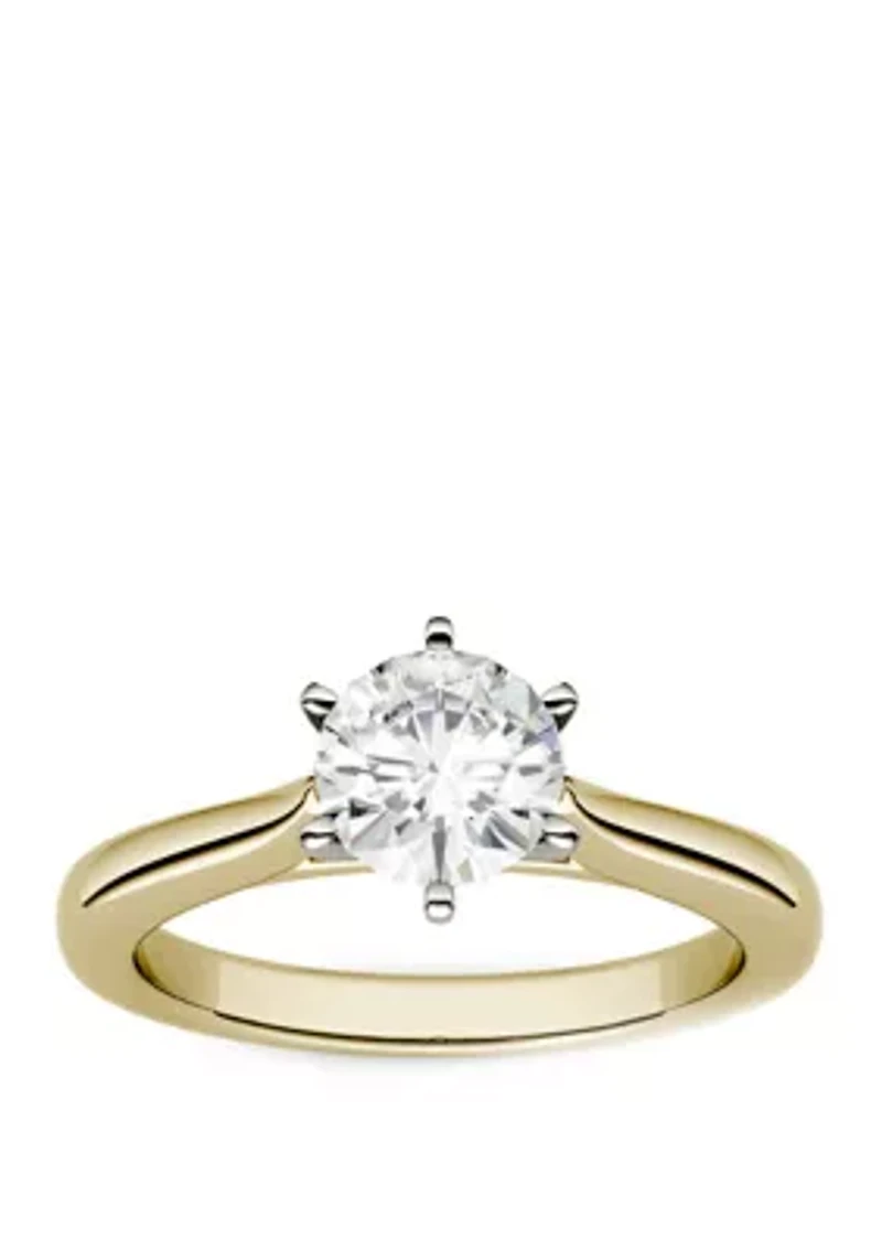 1.5 ct. t.w. Lab Created Moissanite Solitaire Ring 14K Yellow Gold