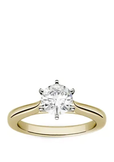 1.5 ct. t.w. Lab Created Moissanite Solitaire Ring 14K Yellow Gold