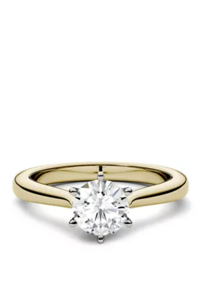 1.5 ct. t.w. Lab Created Moissanite Solitaire Ring 14K Yellow Gold