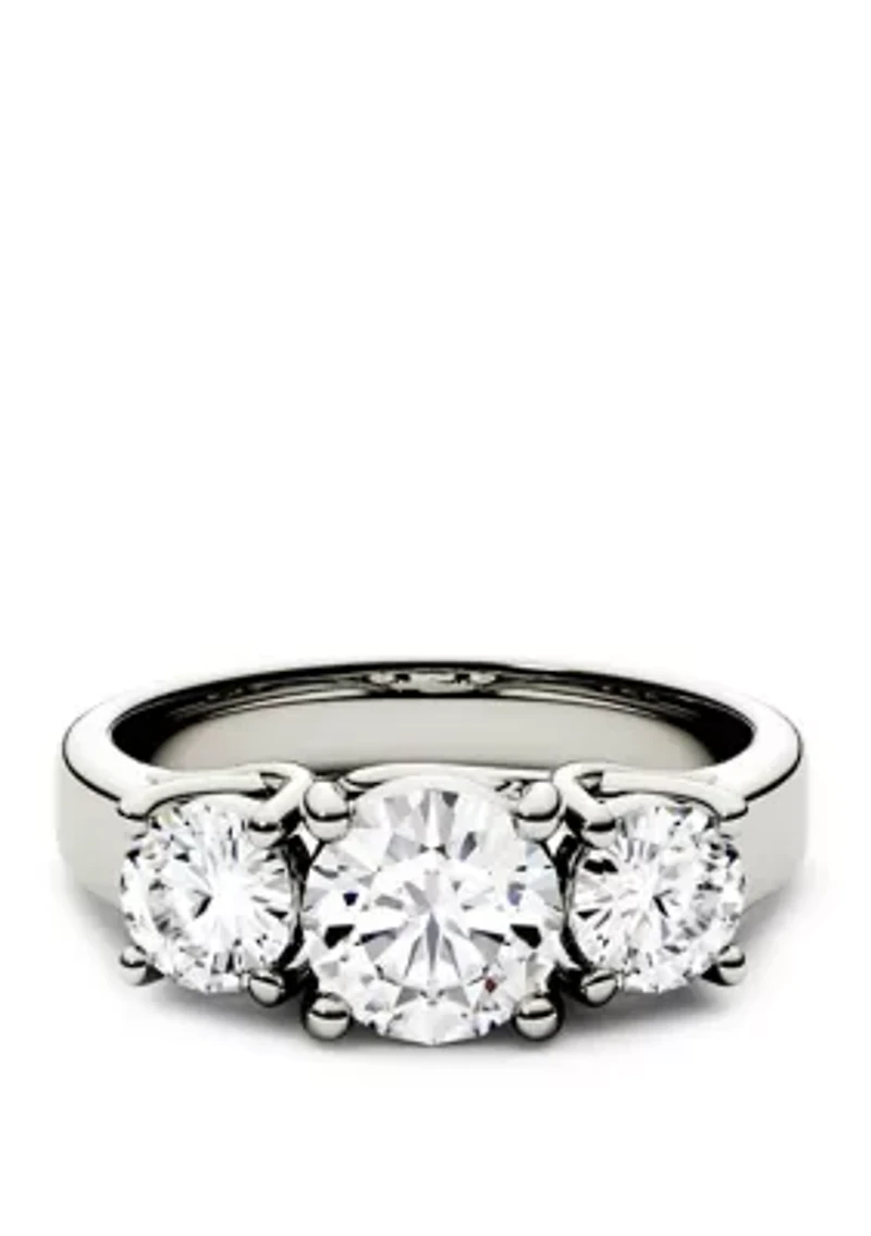 2 ct. t.w. Lab Created Moissanite Three Stone Ring 14K White Gold