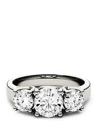 2 ct. t.w. Lab Created Moissanite Three Stone Ring 14K White Gold