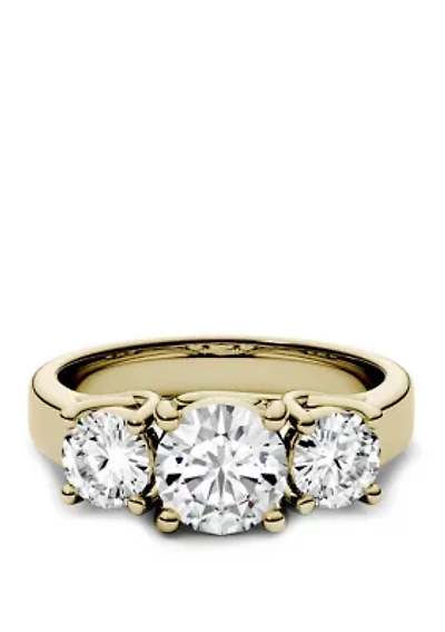 2 ct. t.w. Lab Created Moissanite Three Stone Ring 14K White Gold