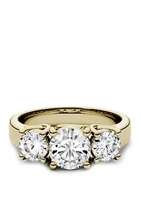 2 ct. t.w. Lab Created Moissanite Three Stone Ring 14K White Gold