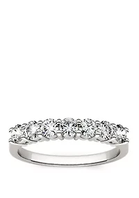 3/4 ct. t.w. Lab Created Moissanite Seven Stone Band 14K White Gold