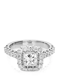 1.98 ct. t.w. Lab Created Moissanite Halo Ring 14K White Gold