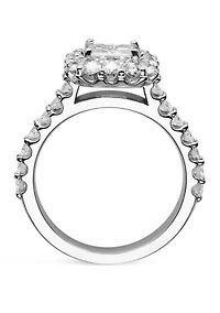 1.98 ct. t.w. Lab Created Moissanite Halo Ring 14K White Gold