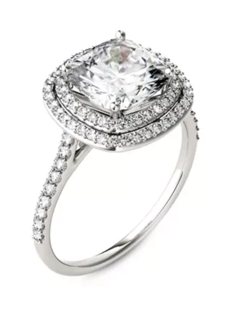 2.9 ct. t.w. Lab Created Moissanite Halo Ring 14K White Gold