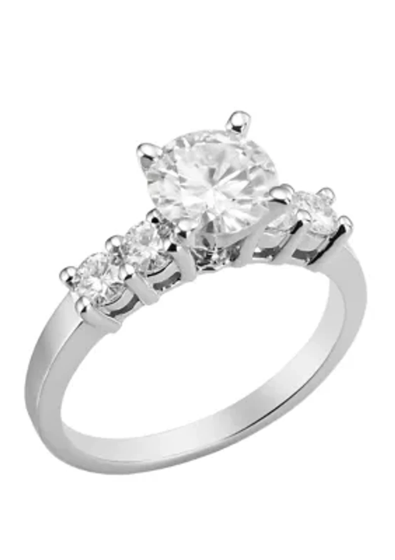1.4 ct. t.w. Lab Created Moissanite Engagement Ring 14K White Gold
