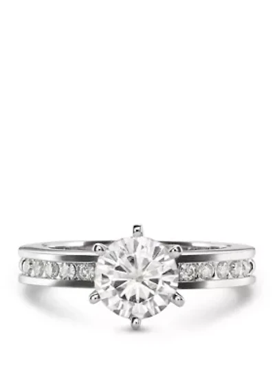 1.7 ct. t.w. Lab Created Moissanite Engagement Ring 14K White Gold