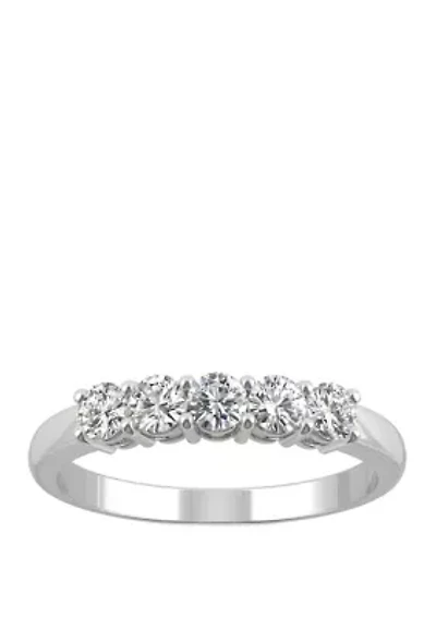 Lab Created Moissanite Five Stone Band