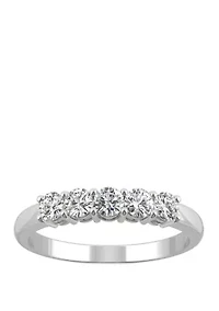 Lab Created Moissanite Five Stone Band