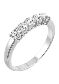 Lab Created Moissanite Five Stone Band