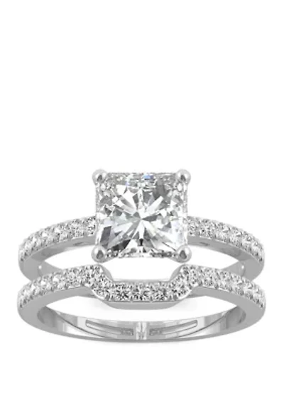 Lab Created Moissanite Wedding Set