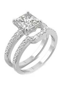 Lab Created Moissanite Wedding Set