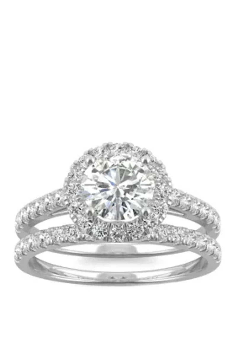 Lab Created Moissanite Wedding Set
