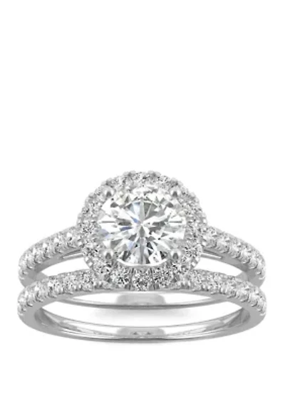 Lab Created Moissanite Wedding Set