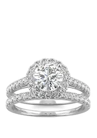 Lab Created Moissanite Wedding Set