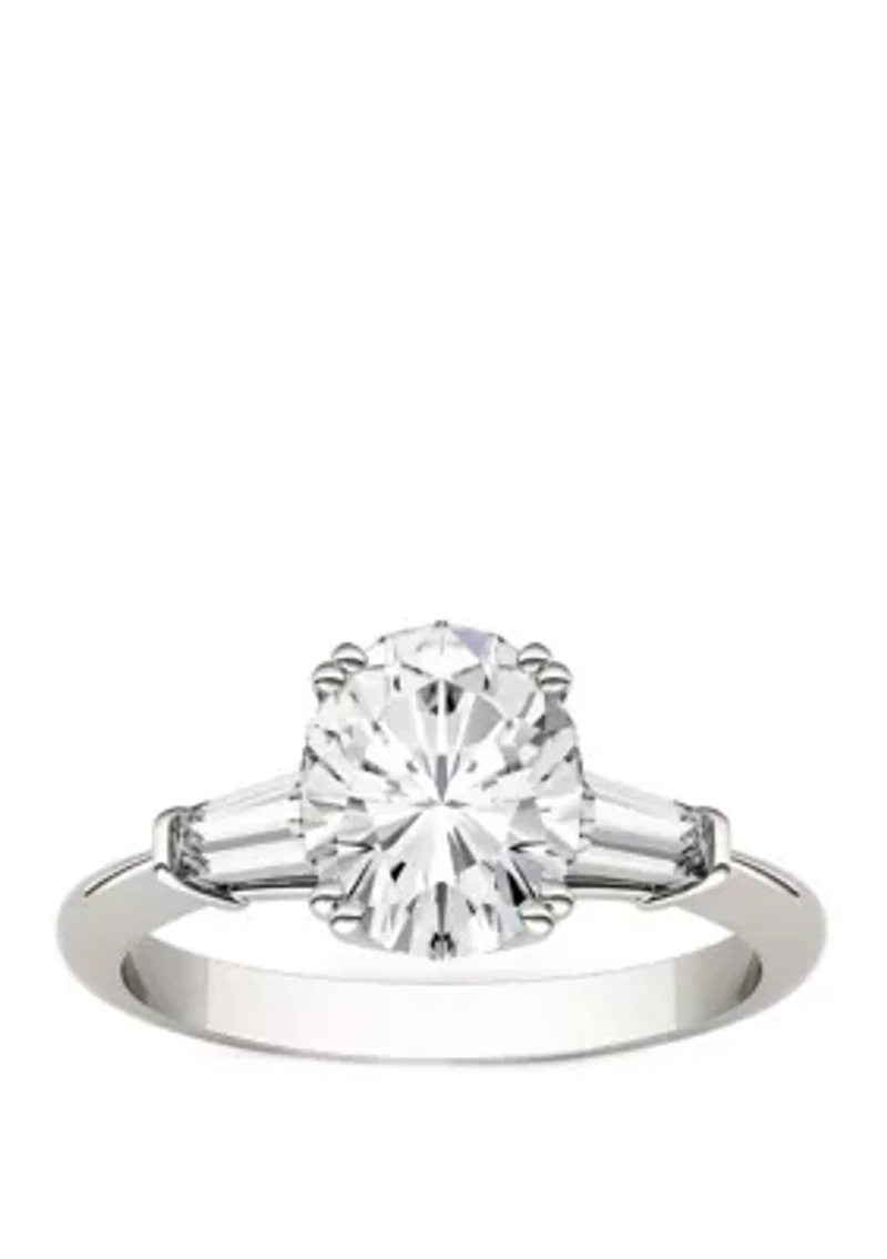 2.47 ct. t.w. Lab Created Moissanite 3 Stone Ring 14K White Gold