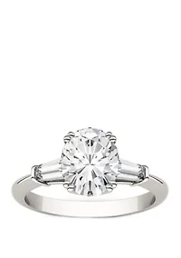 2.47 ct. t.w. Lab Created Moissanite 3 Stone Ring 14K White Gold