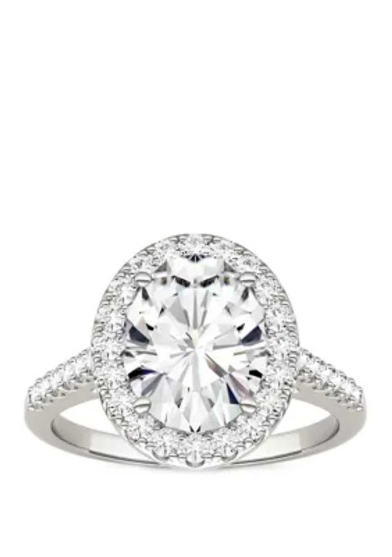 ct. t.w. Lab Created Moissanite Halo Ring 14K White Gold