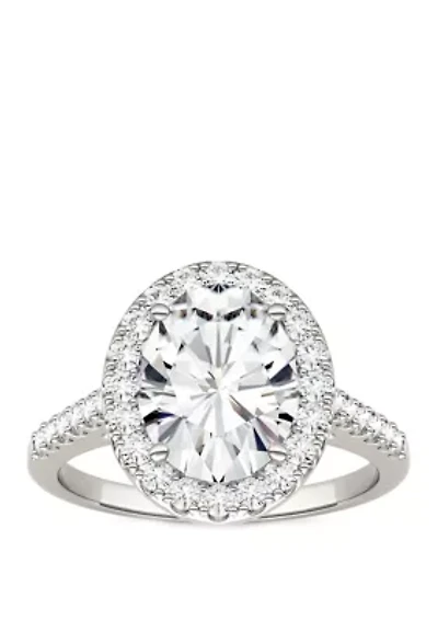 ct. t.w. Lab Created Moissanite Halo Ring 14K White Gold