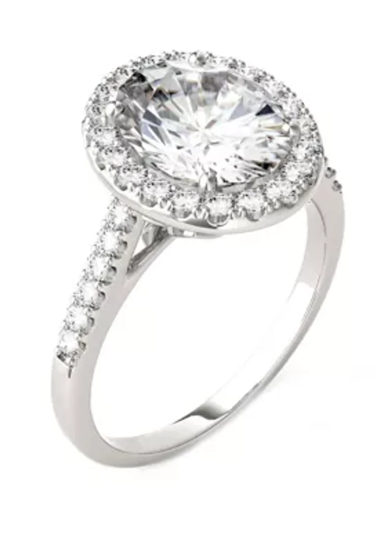 ct. t.w. Lab Created Moissanite Halo Ring 14K White Gold