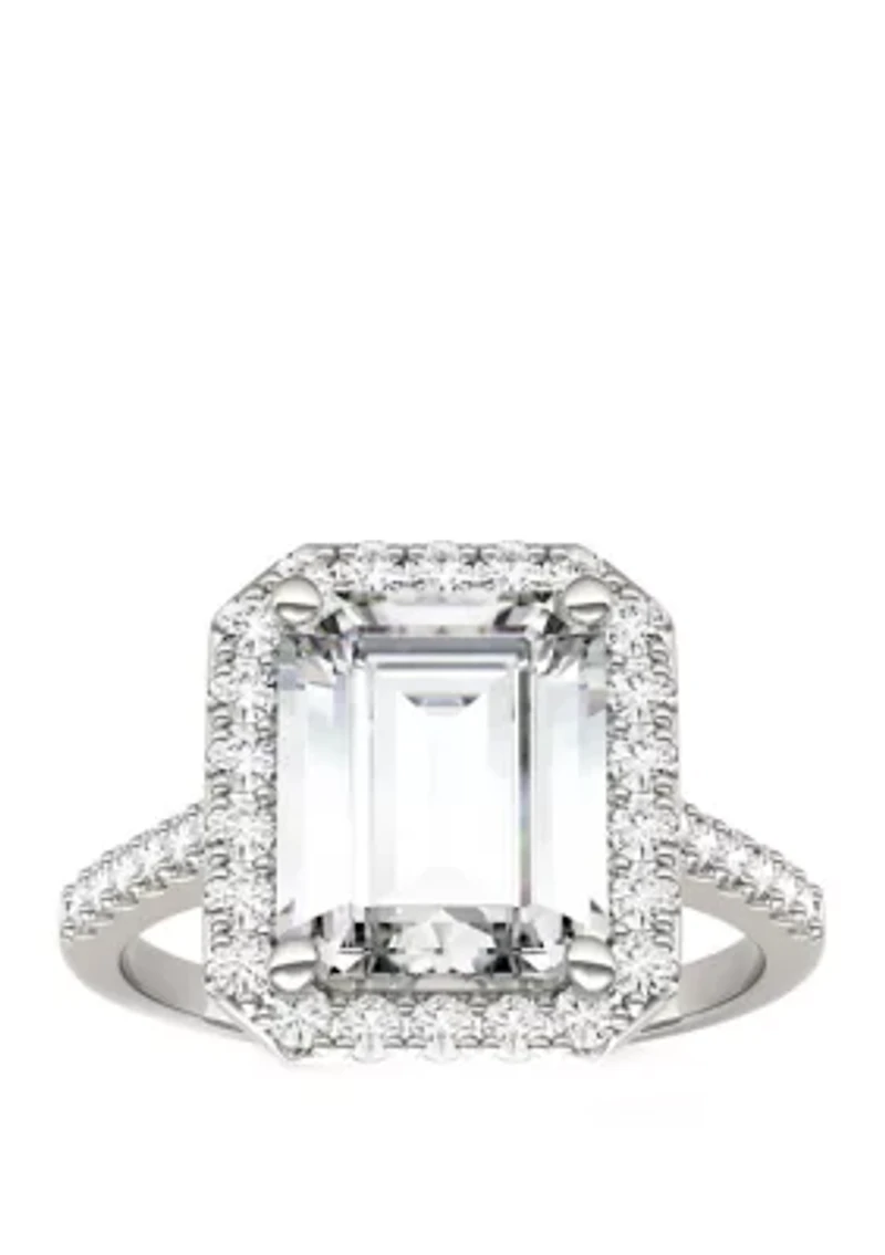 ct. t.w. Lab Created Moissanite Halo Ring 14K White Gold