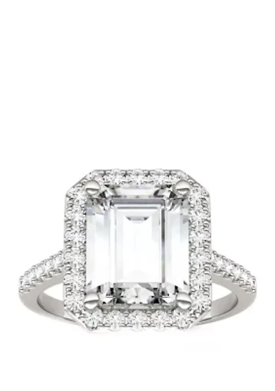 ct. t.w. Lab Created Moissanite Halo Ring 14K White Gold