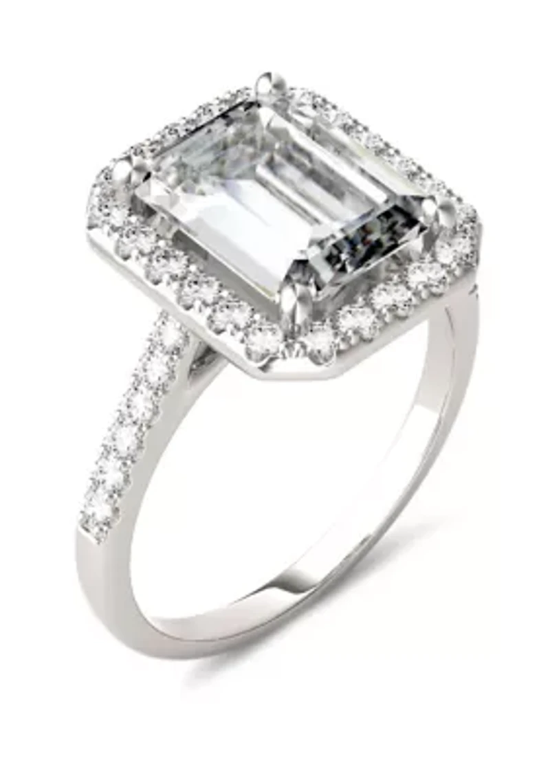 ct. t.w. Lab Created Moissanite Halo Ring 14K White Gold